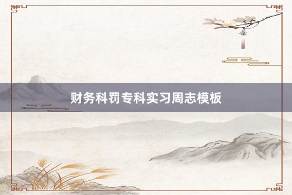 财务科罚专科实习周志模板
